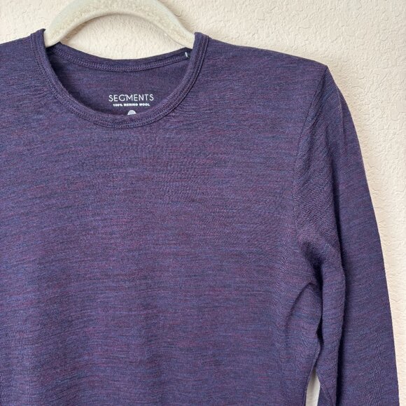 Segments Merino Wool Purple Essential Base Layer Long Sleeve Shirt - Picture 3 of 9